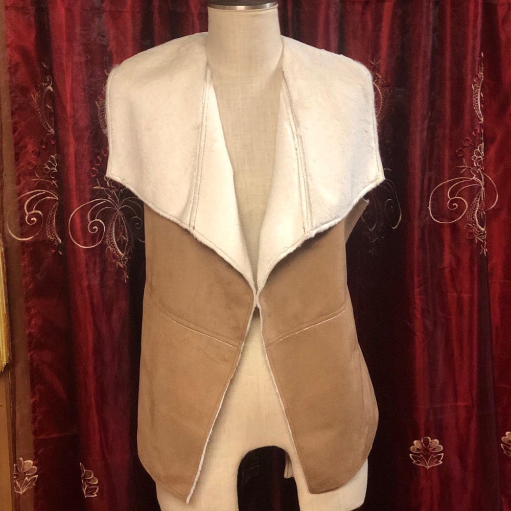 Faux Suede and Fur Vest